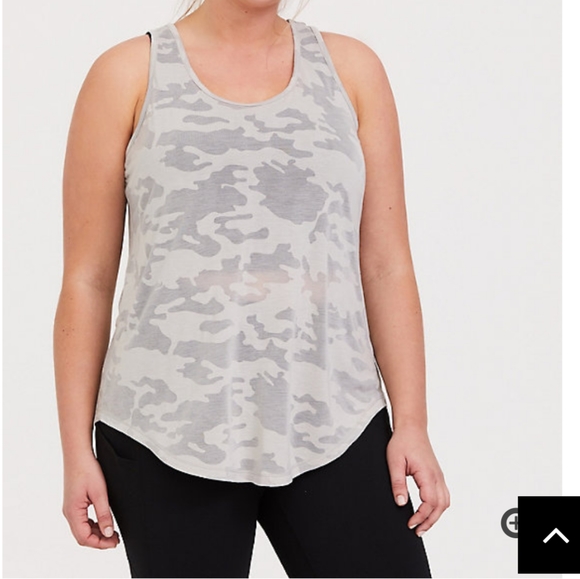 🆕LIGHT GREY CAMO BURNOUT ACTIVE TUNIC TANK - Picture 3 of 4